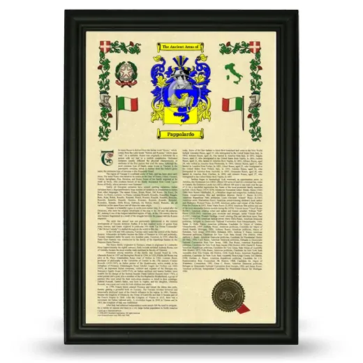 Pappalardo Armorial History Framed - Black