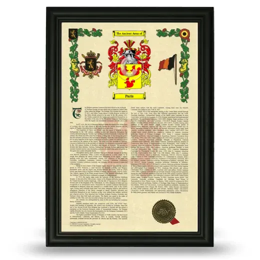 Paris Armorial History Framed - Black