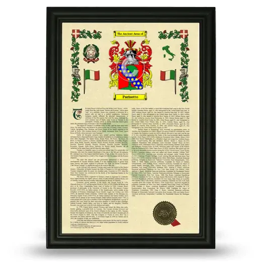Parisotto Armorial History Framed - Black