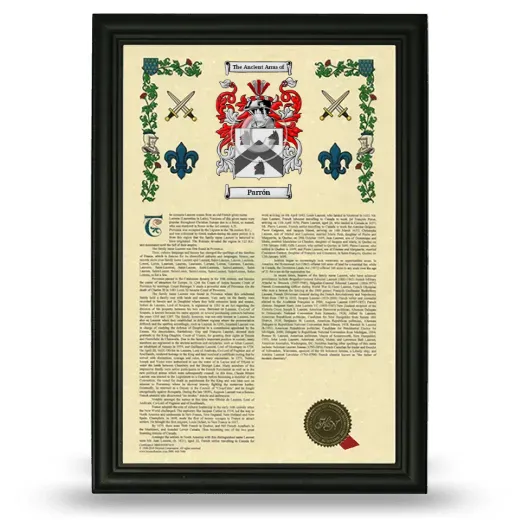 Parrón Armorial History Framed - Black