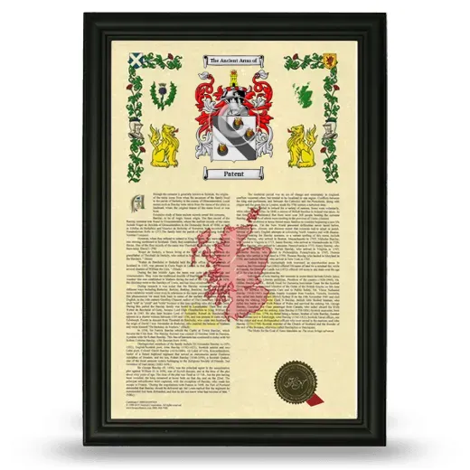 Patent Armorial History Framed - Black