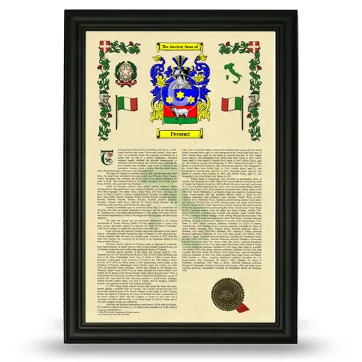 Pecorari Armorial History Framed - Black