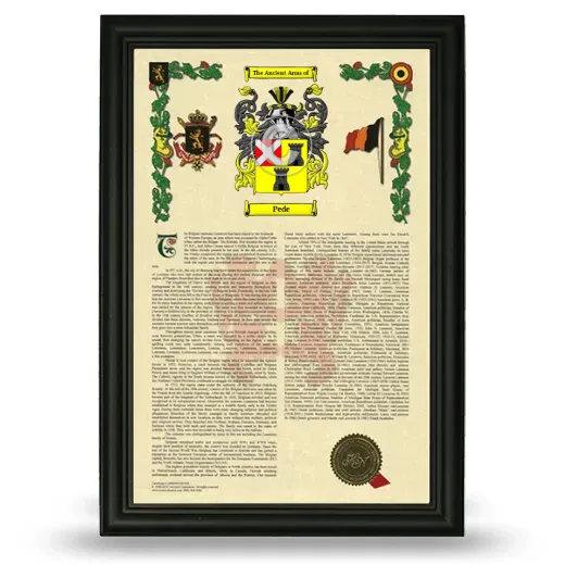 Pede Armorial History Framed - Black