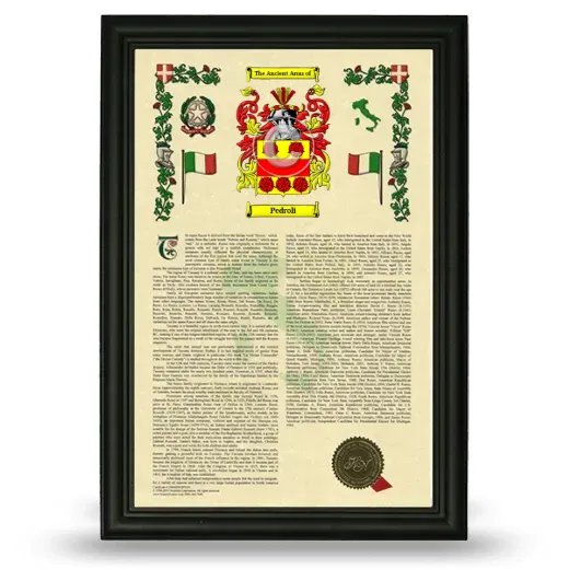 Pedroli Armorial History Framed - Black