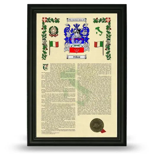 Pellani Armorial History Framed - Black