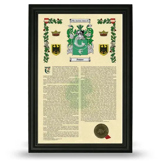 Penser Armorial History Framed - Black