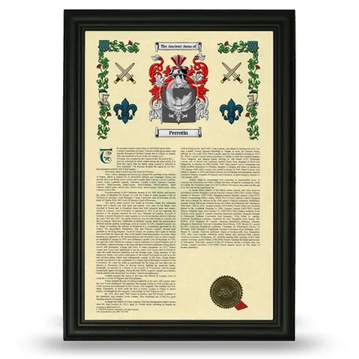 Perrotin Armorial History Framed - Black