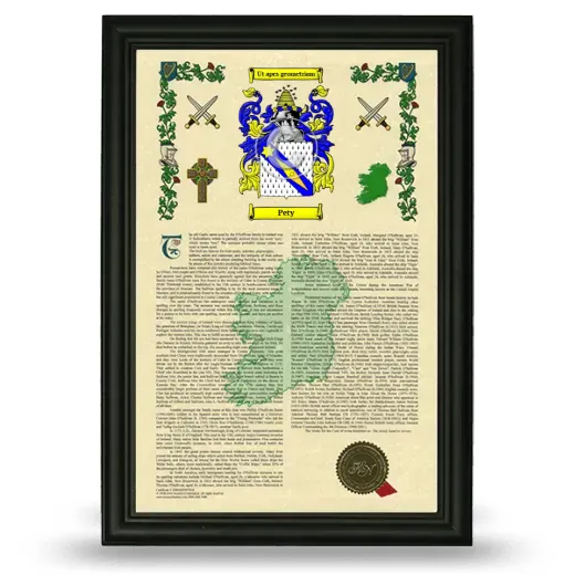 Pety Armorial History Framed - Black