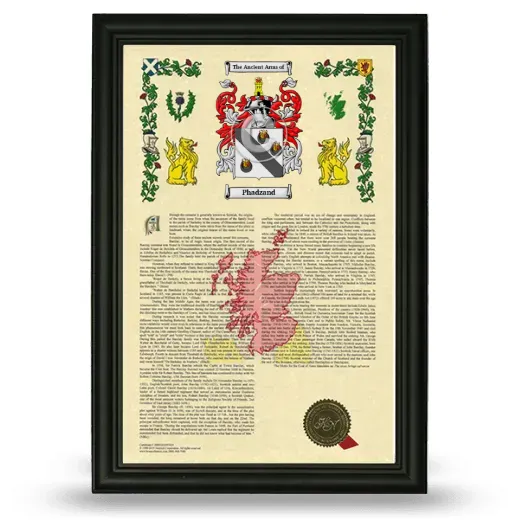Phadzand Armorial History Framed - Black