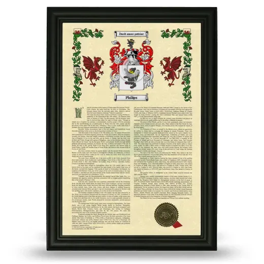 Philips Armorial History Framed - Black
