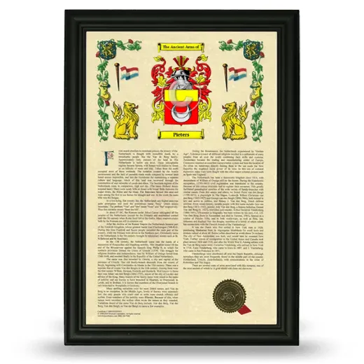 Pieters Armorial History Framed - Black