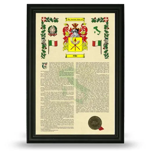 Pille Armorial History Framed - Black