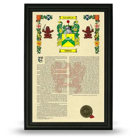 Pinksen Armorial History Framed - Black