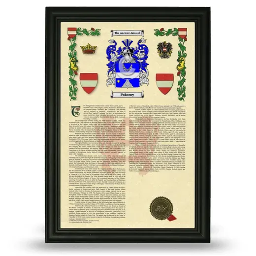 Pokorny Armorial History Framed - Black