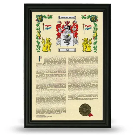Pol Armorial History Framed - Black