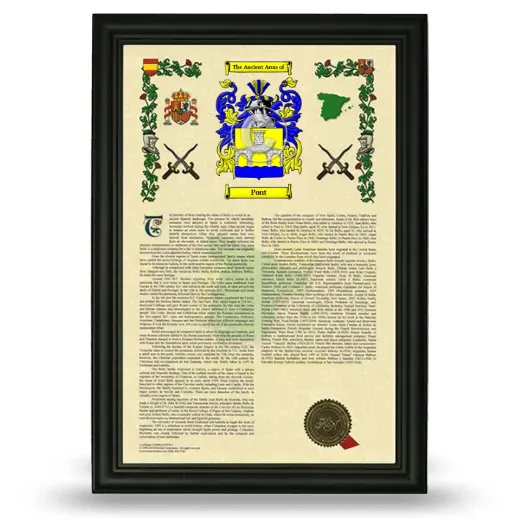 Pont Armorial History Framed - Black