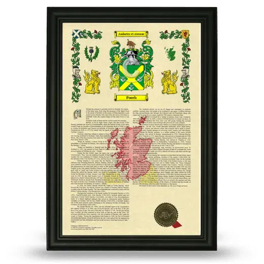 Pooch Armorial History Framed - Black
