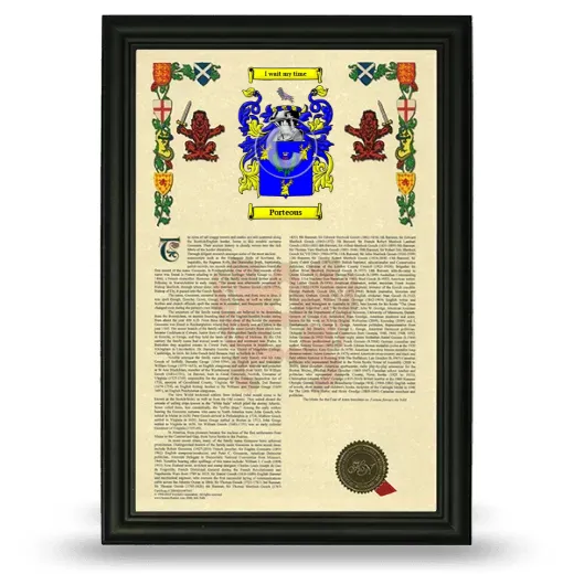 Porteous Armorial History Framed - Black