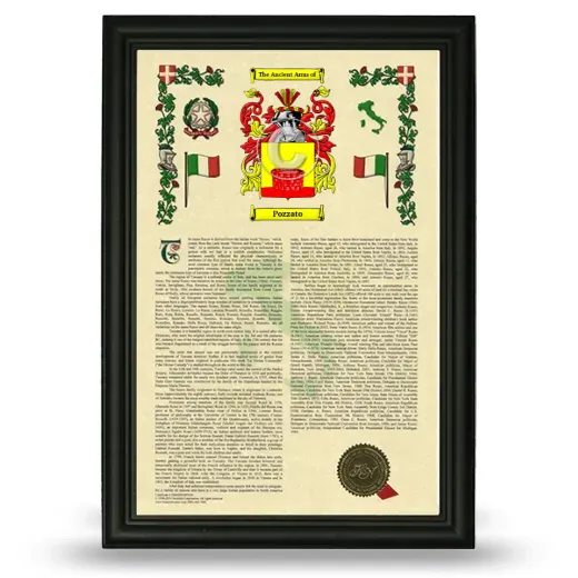 Pozzato Armorial History Framed - Black