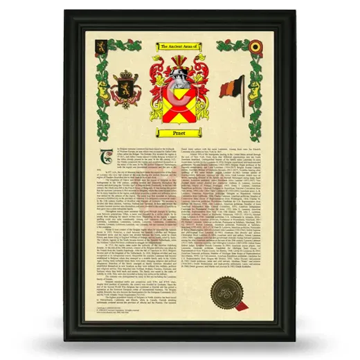 Praet Armorial History Framed - Black