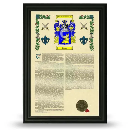 Prous Armorial History Framed - Black