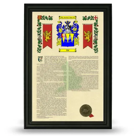 Pyl Armorial History Framed - Black