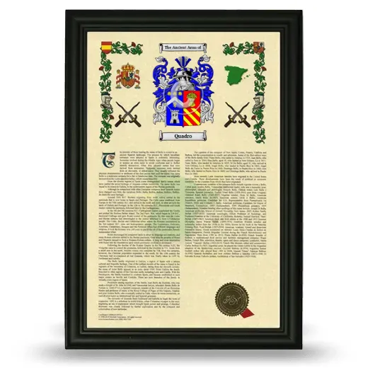 Quadro Armorial History Framed - Black