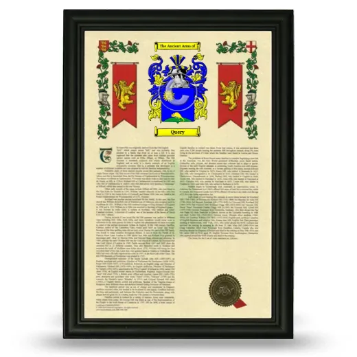 Query Armorial History Framed - Black