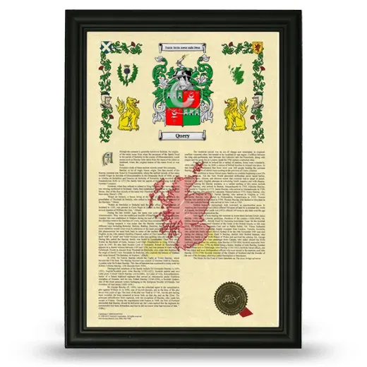 Query Armorial History Framed - Black
