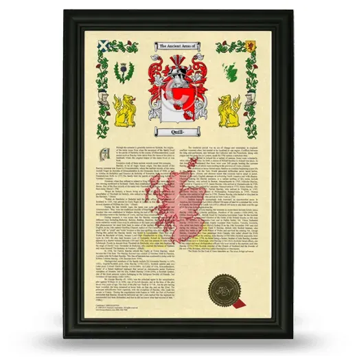 Quill- Armorial History Framed - Black