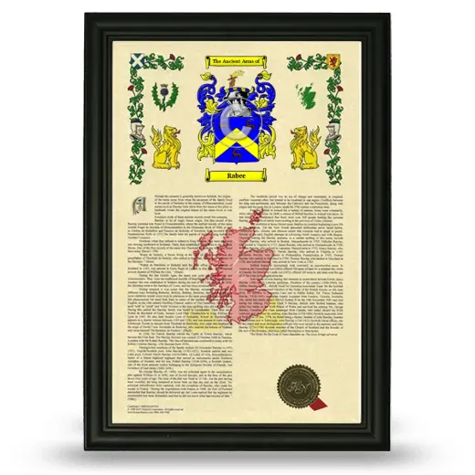 Rabee Armorial History Framed - Black
