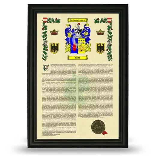 Rada Armorial History Framed - Black