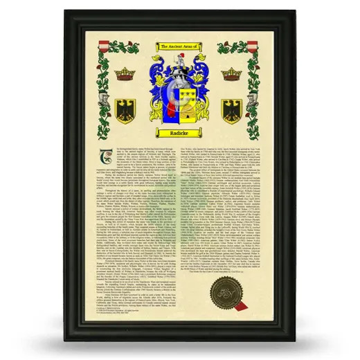 Radicke Armorial History Framed - Black