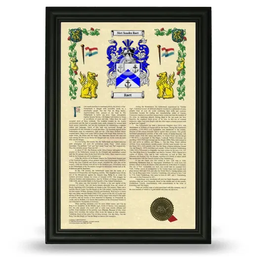 Raet Armorial History Framed - Black