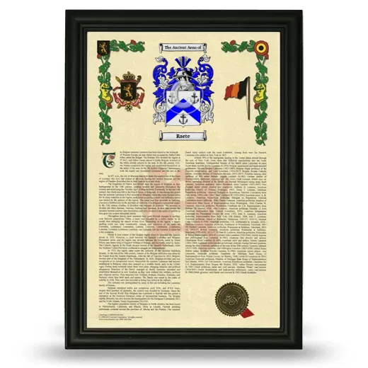 Raete Armorial History Framed - Black
