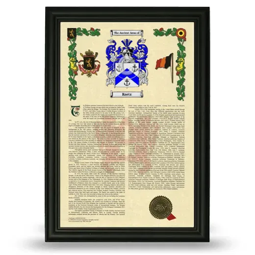 Raetz Armorial History Framed - Black