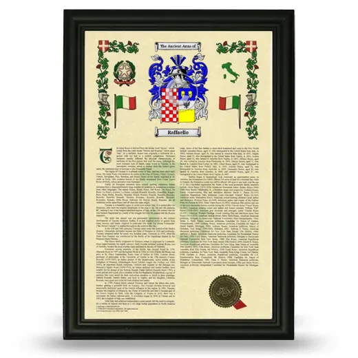 Raffaello Armorial History Framed - Black
