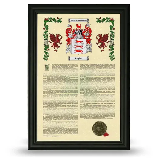 Raglan Armorial History Framed - Black