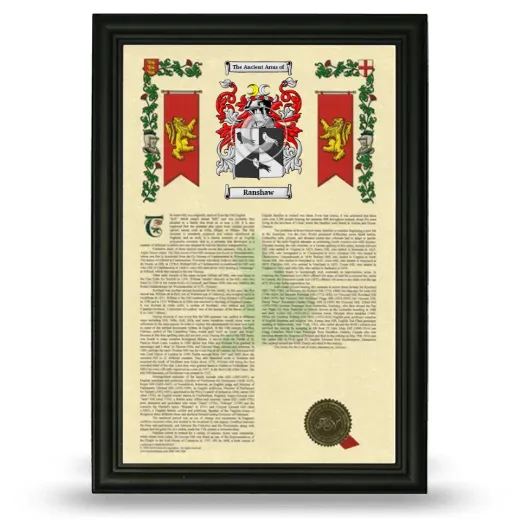 Ranshaw Armorial History Framed - Black