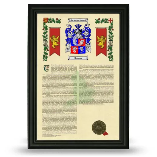 Rascon Armorial History Framed - Black
