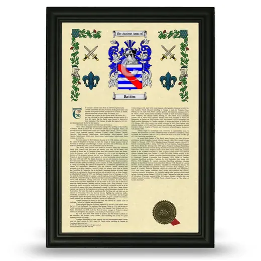 Rattier Armorial History Framed - Black