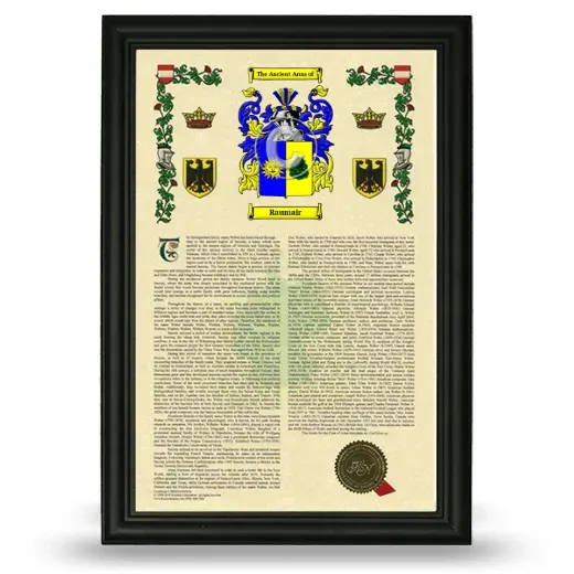 Raumair Armorial History Framed - Black