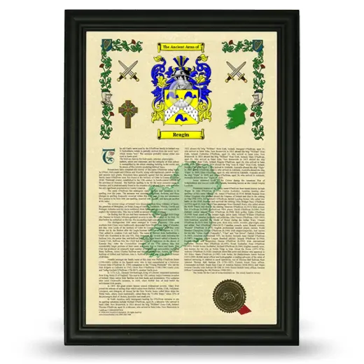 Reagin Armorial History Framed - Black