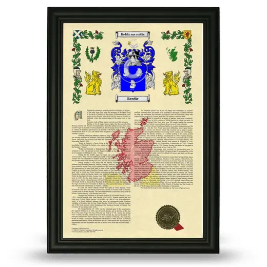Reedie Armorial History Framed - Black