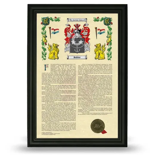 Reitter Armorial History Framed - Black