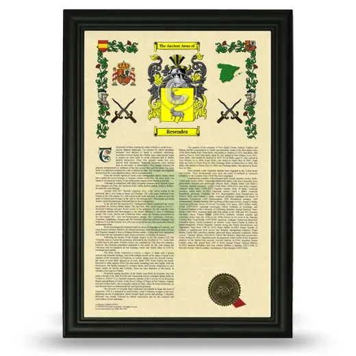 Resendez Armorial History Framed - Black