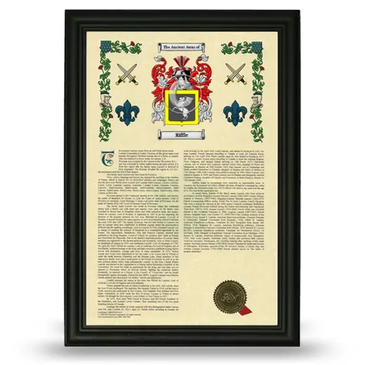 Riffle Armorial History Framed - Black