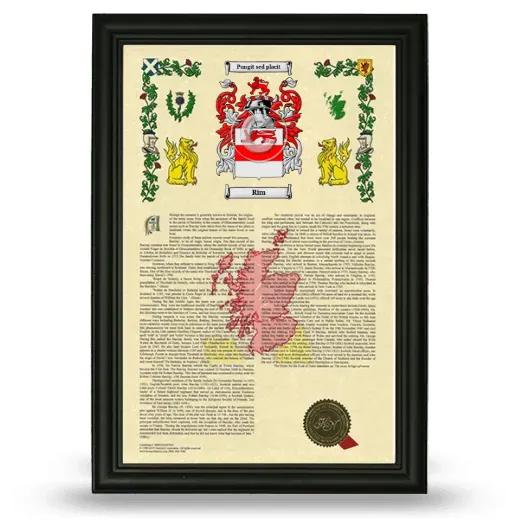 Rim Armorial History Framed - Black