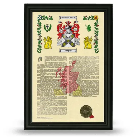 Ringley Armorial History Framed - Black