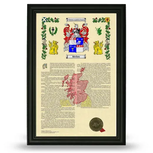 Ritchey Armorial History Framed - Black